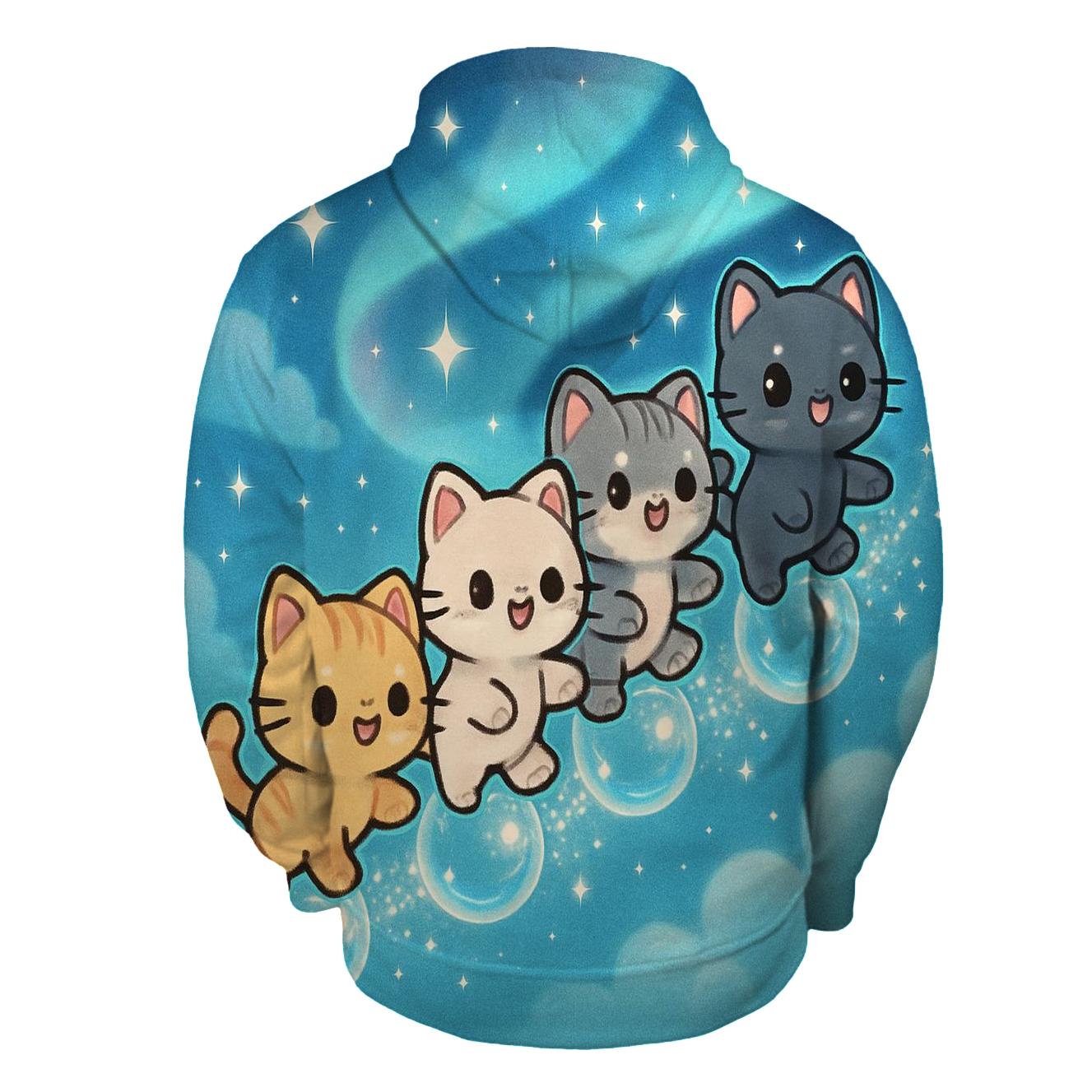 Aurora Bubble Parade Kittens custom hoodies