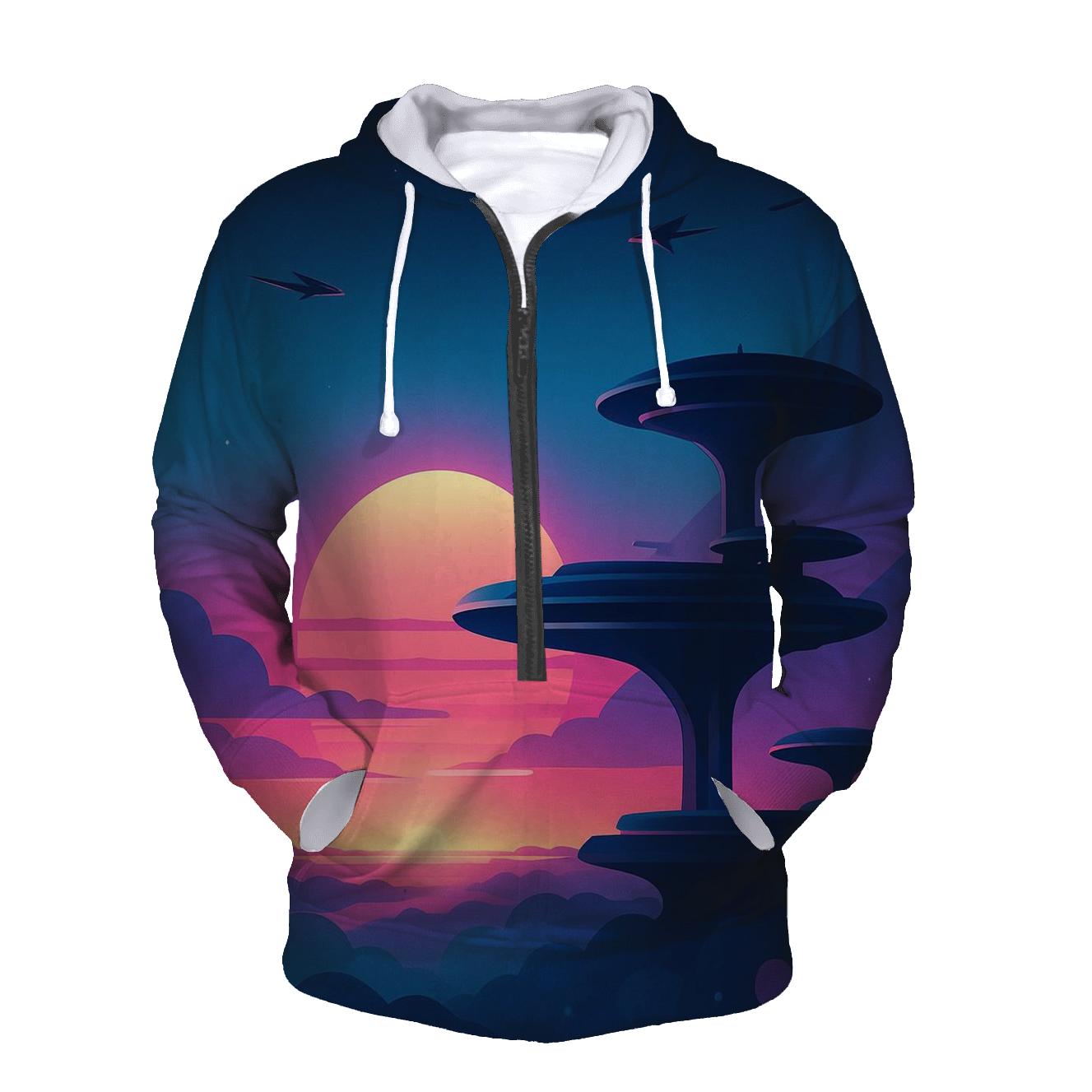 Vapor Sky Harbor Dusk graphic hoodies