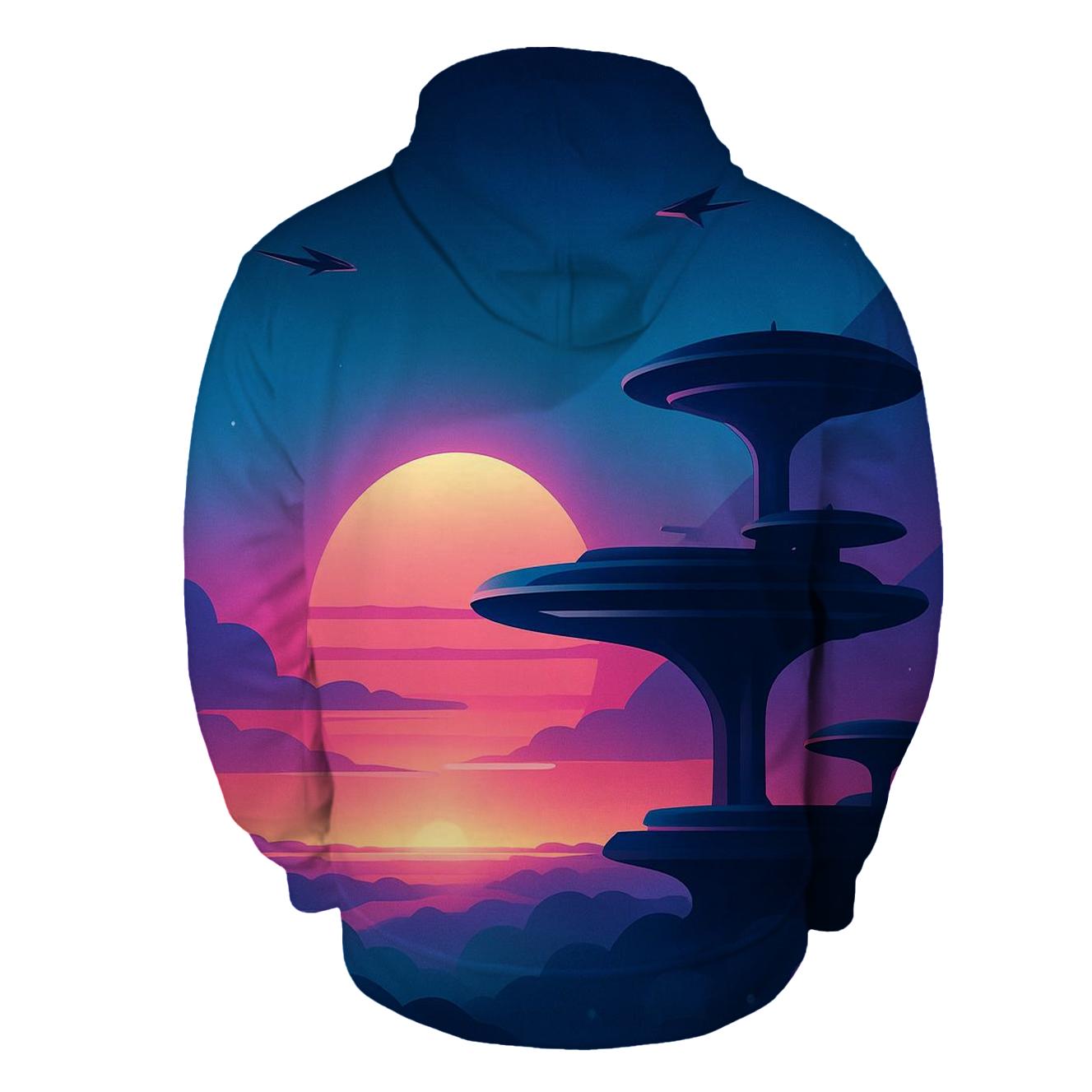 Vapor Sky Harbor Dusk graphic hoodies