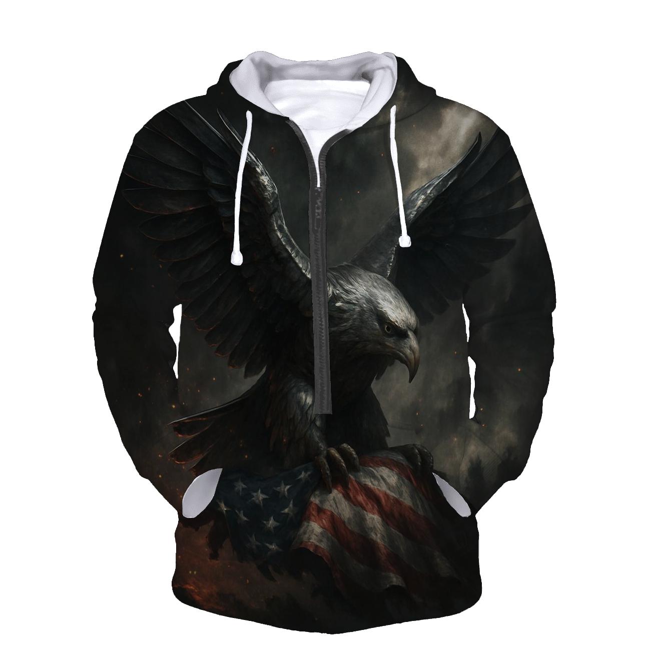 Steel Eagle Over Shattered Stripes premium hoodies