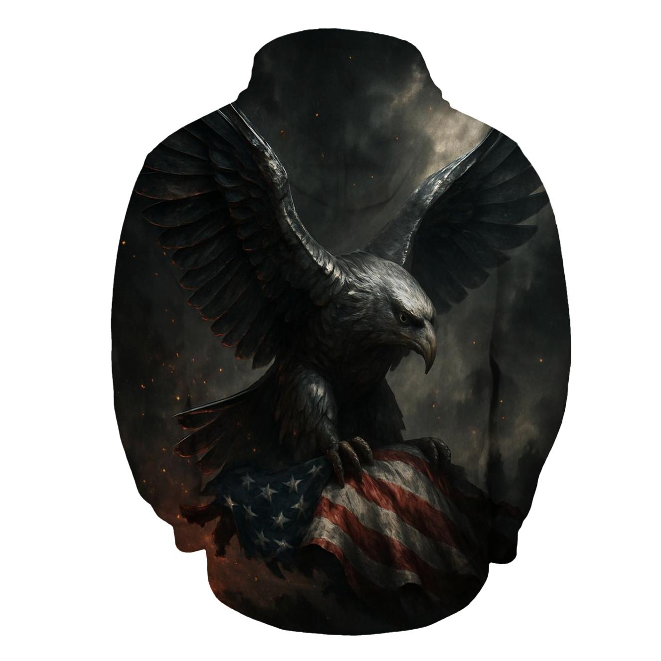 Steel Eagle Over Shattered Stripes premium hoodies