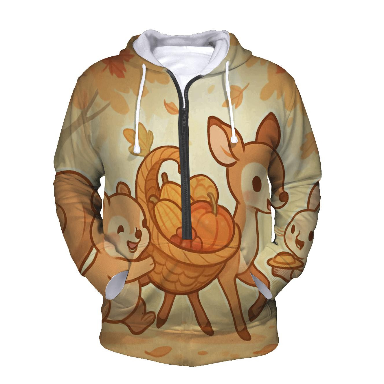 Woodland Friends Cornucopia Parade hoodies fashion