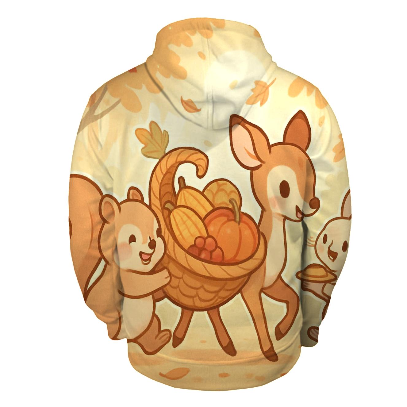 Woodland Friends Cornucopia Parade hoodies fashion