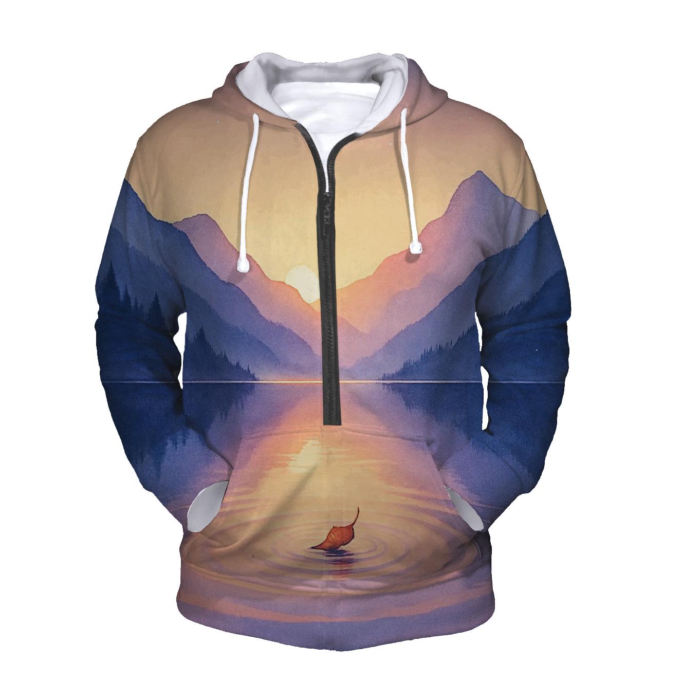 Lavender Lake Mirror Bloom zip-up hoodies