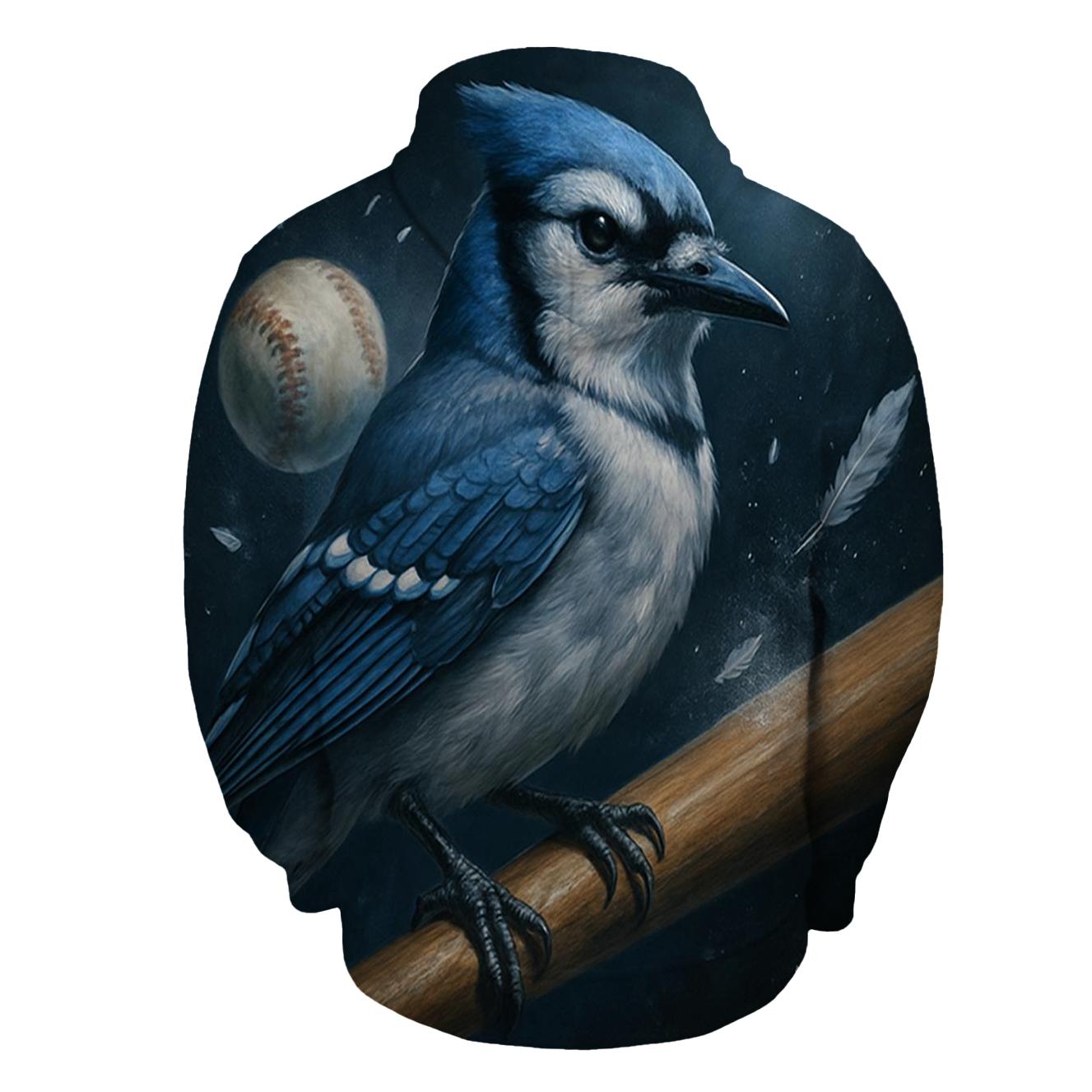 Midnight Perch Blue Jays Bat Sentinel printed hoodies
