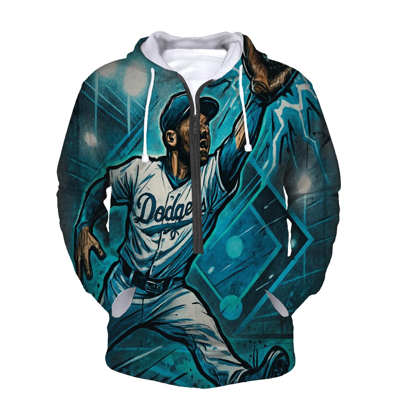 Graffiti Glove Catch Under Electric Blue Spotlights hoodie styles