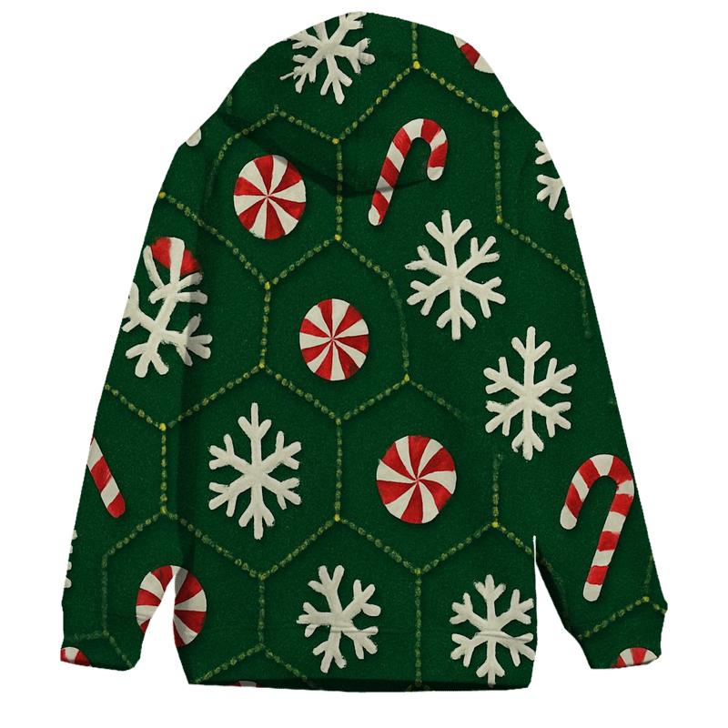 Peppermint Snowflake Hex Tessellation premium hoodies