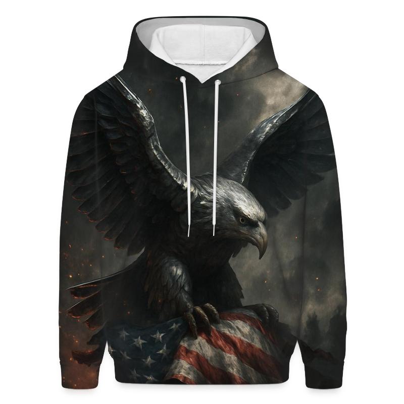 Steel Eagle Over Shattered Stripes zip-up hoodies