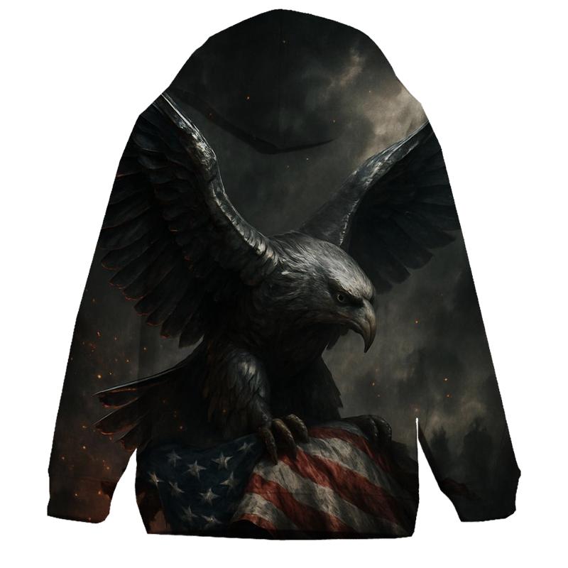 Steel Eagle Over Shattered Stripes zip-up hoodies
