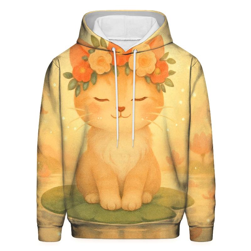 Sunrise Blossom Crown Dream Cat premium hoodies