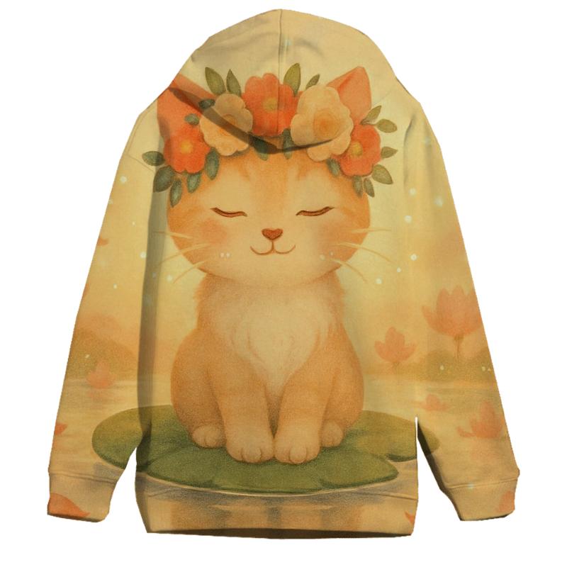Sunrise Blossom Crown Dream Cat premium hoodies