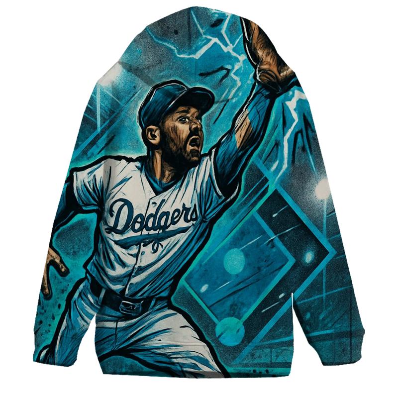 Graffiti Glove Catch Under Electric Blue Spotlights designer hoodies