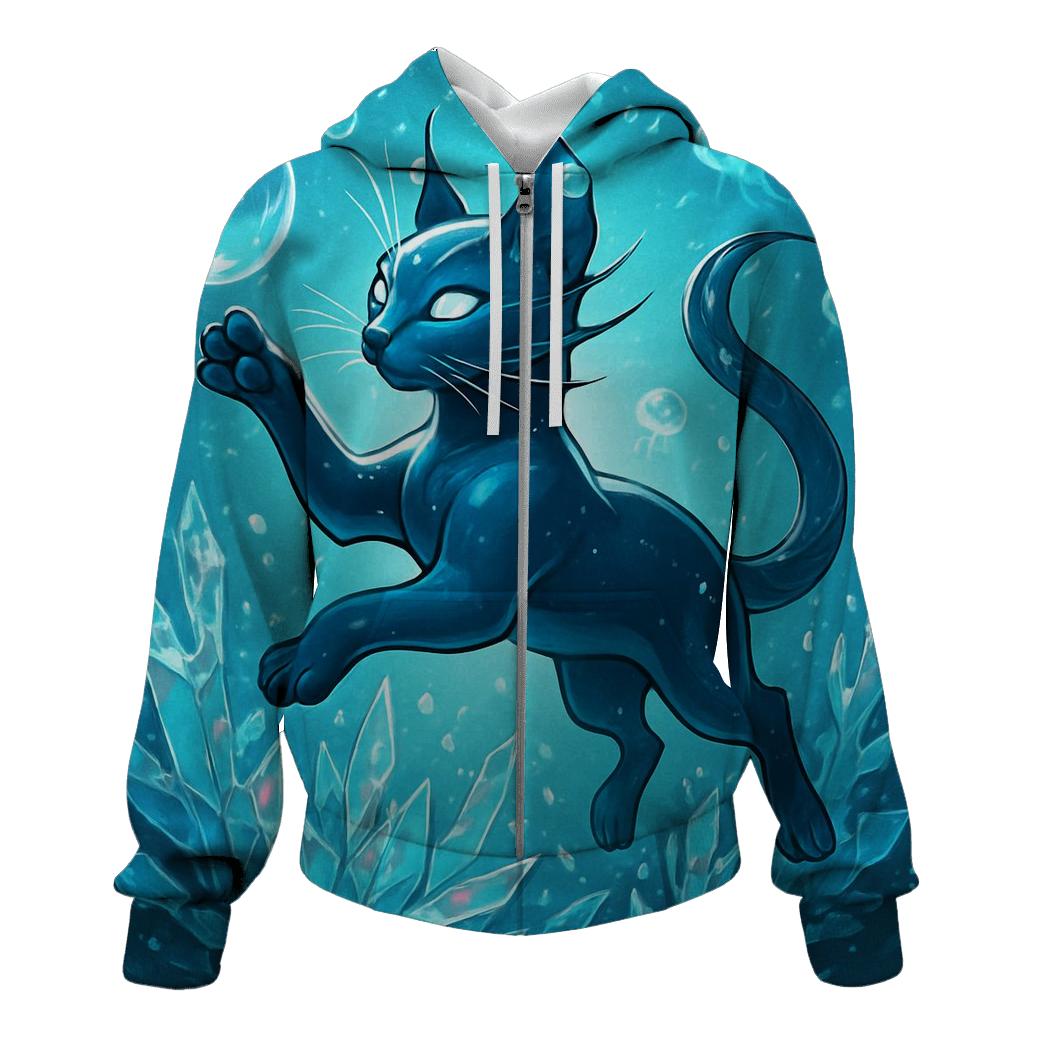 The Glass Reef Cat embroidered hoodies