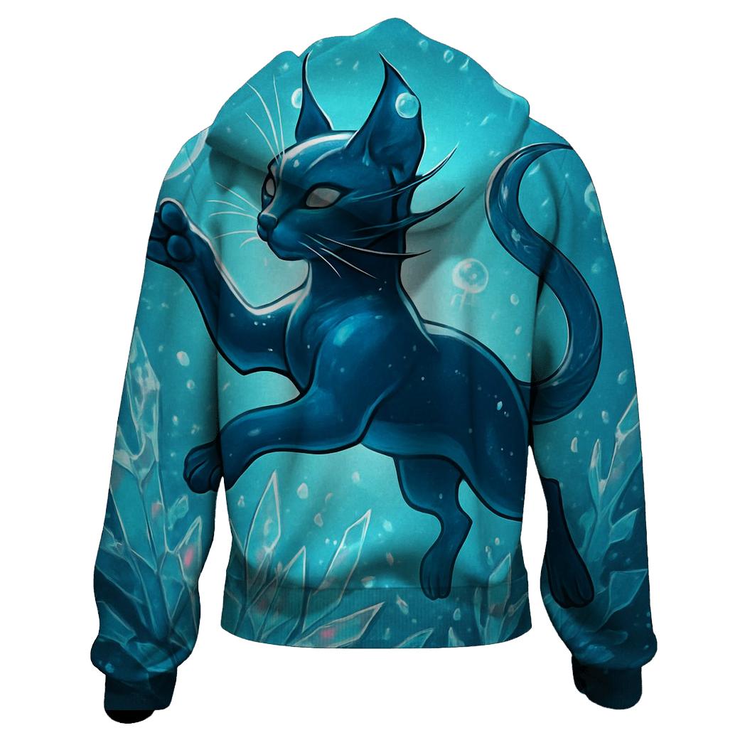 The Glass Reef Cat embroidered hoodies