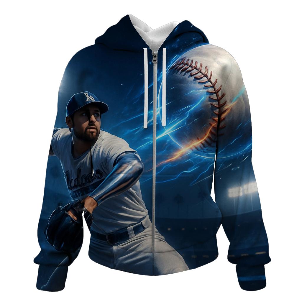 Chrome Fastball Over The Palm Lined Stadium embroidered hoodies
