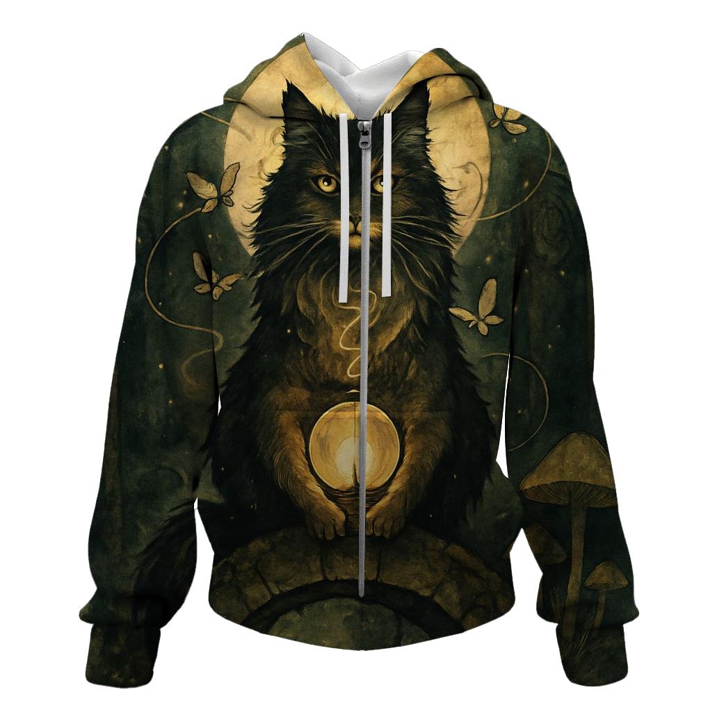 Moth Lantern Guardian Cat lightweight hoodies