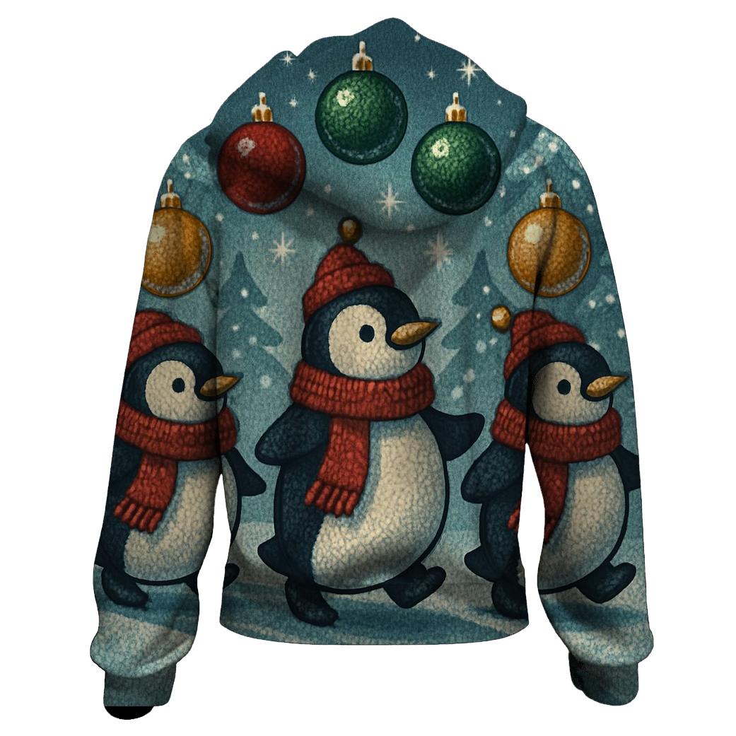 Penguin Ornament Parade zip-up hoodies