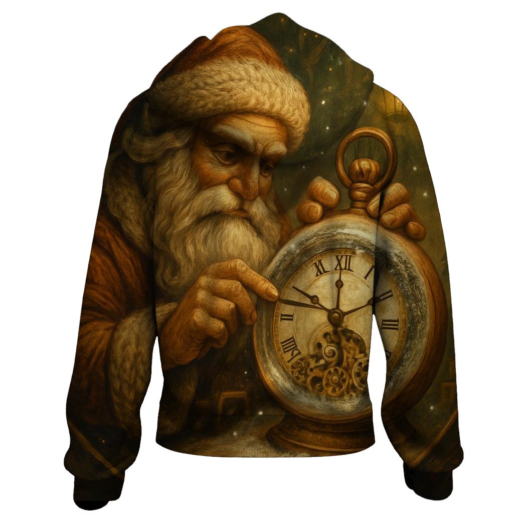 Frosted Workshop Clockmaker Santa graphic hoodies