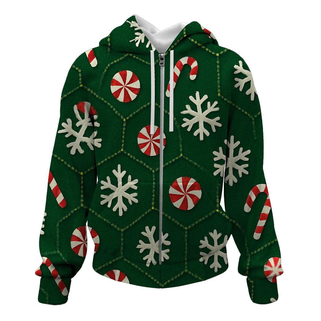 Peppermint Snowflake Hex Tessellation hoodie styles