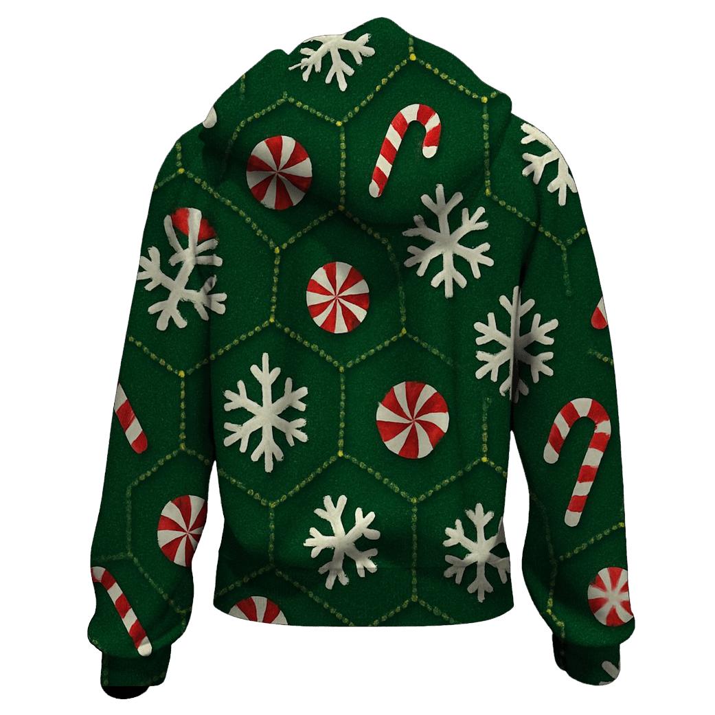 Peppermint Snowflake Hex Tessellation hoodie styles