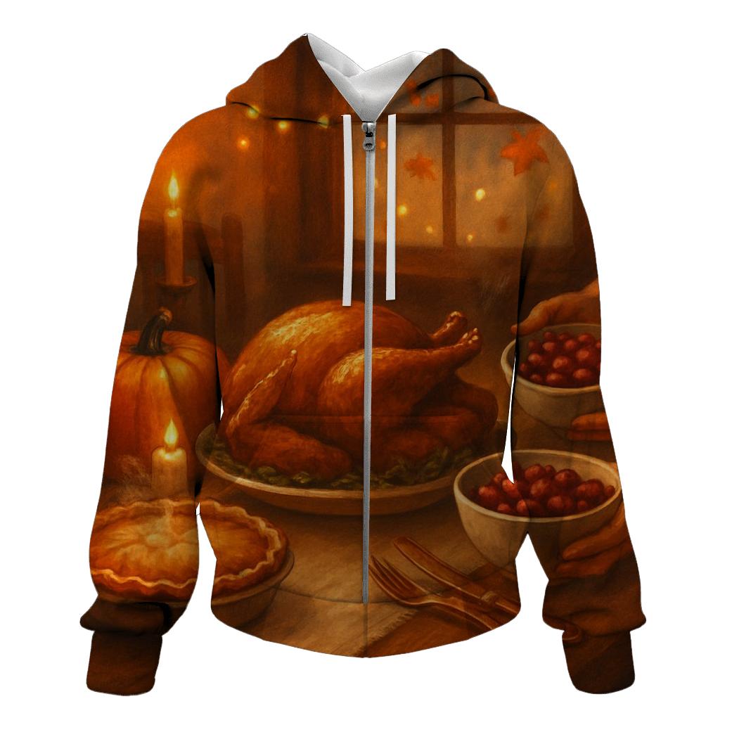 Candlelit Harvest Table Stillness lightweight hoodies