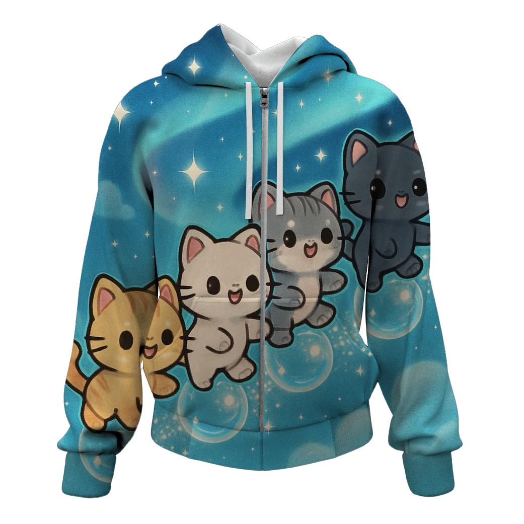 Aurora Bubble Parade Kittens hoodies fashion