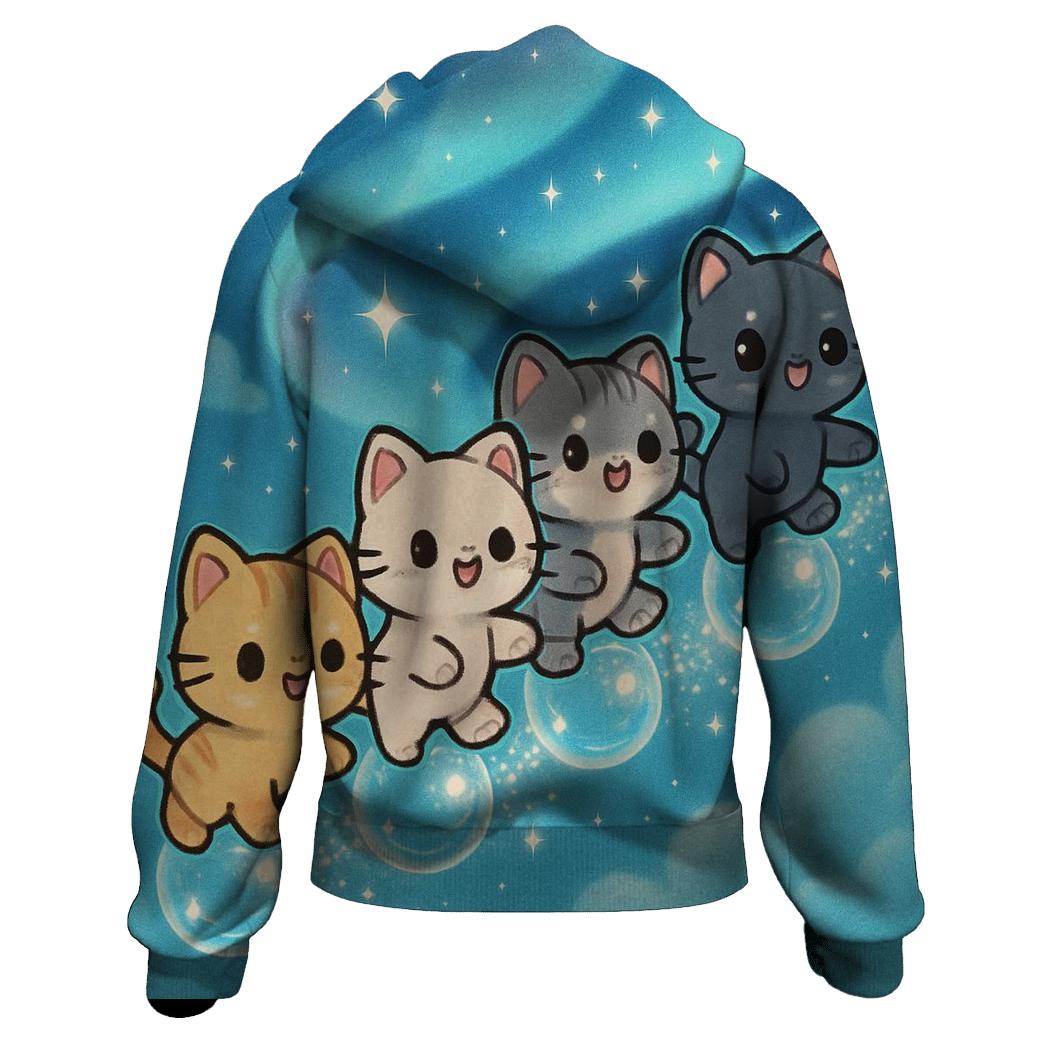 Aurora Bubble Parade Kittens hoodies fashion