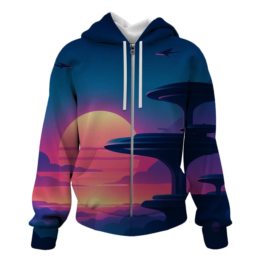Vapor Sky Harbor Dusk printed hoodies