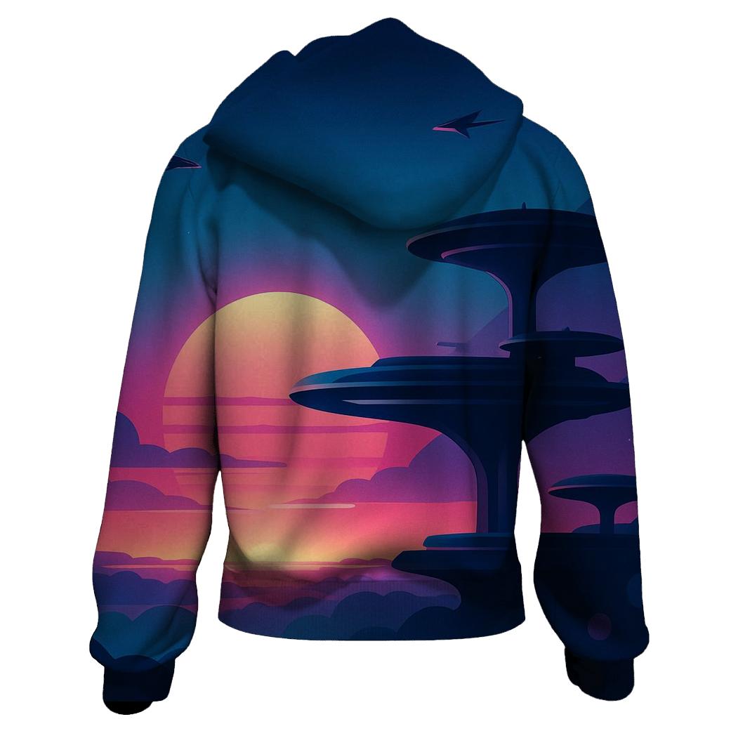Vapor Sky Harbor Dusk printed hoodies
