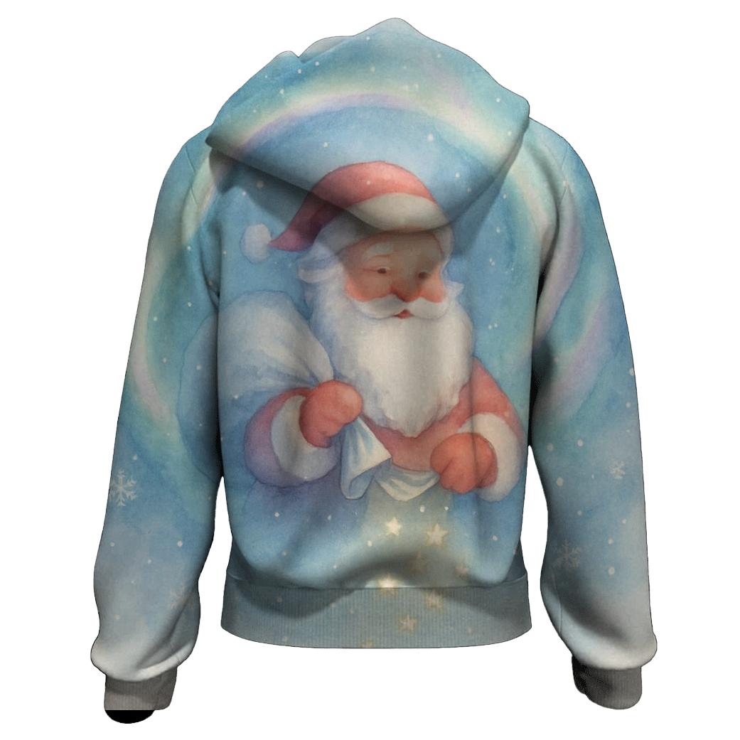 Dreamy Watercolor Aurora Santa hoodies fashion