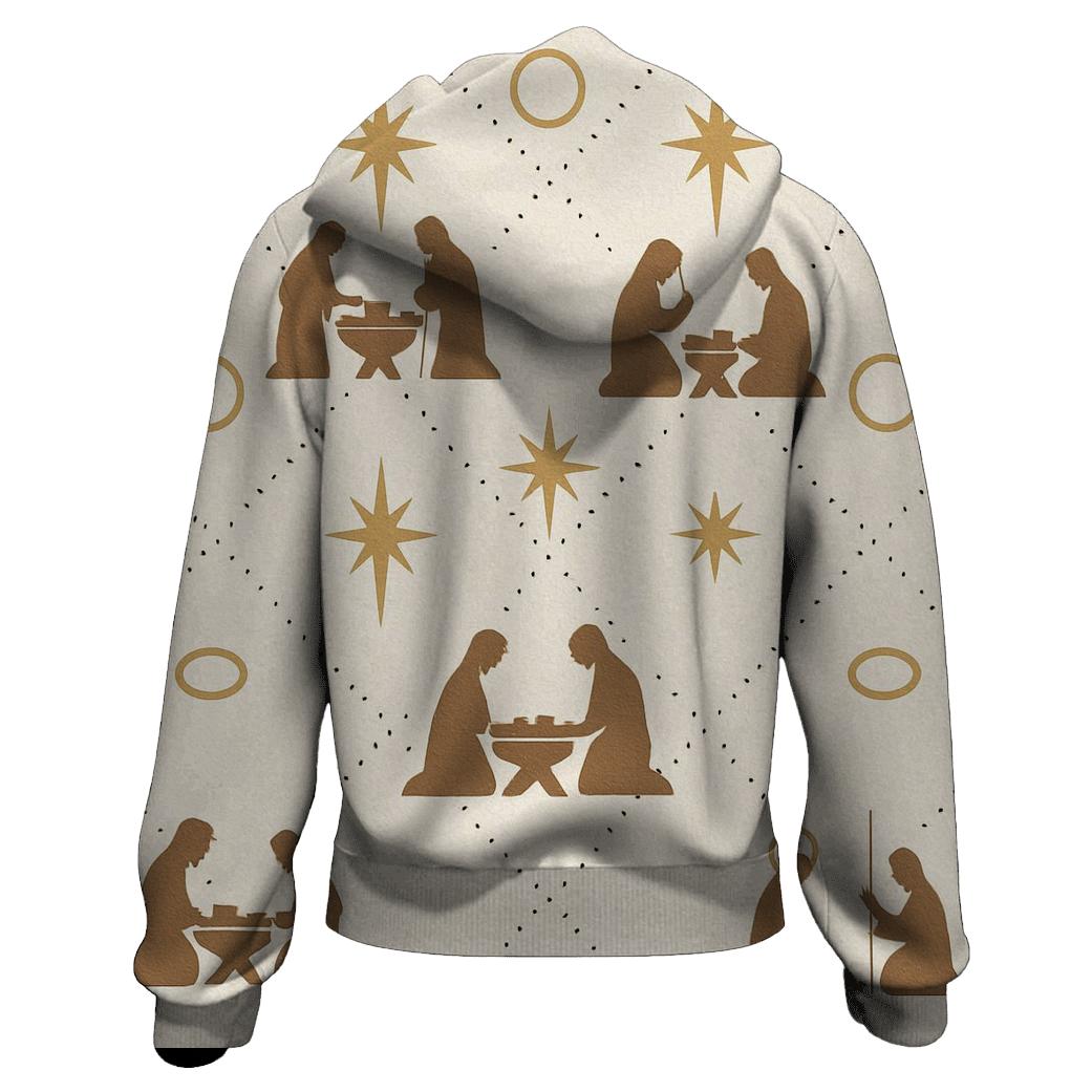 Ivory Nativity Lattice Minimal Repeat custom hoodies