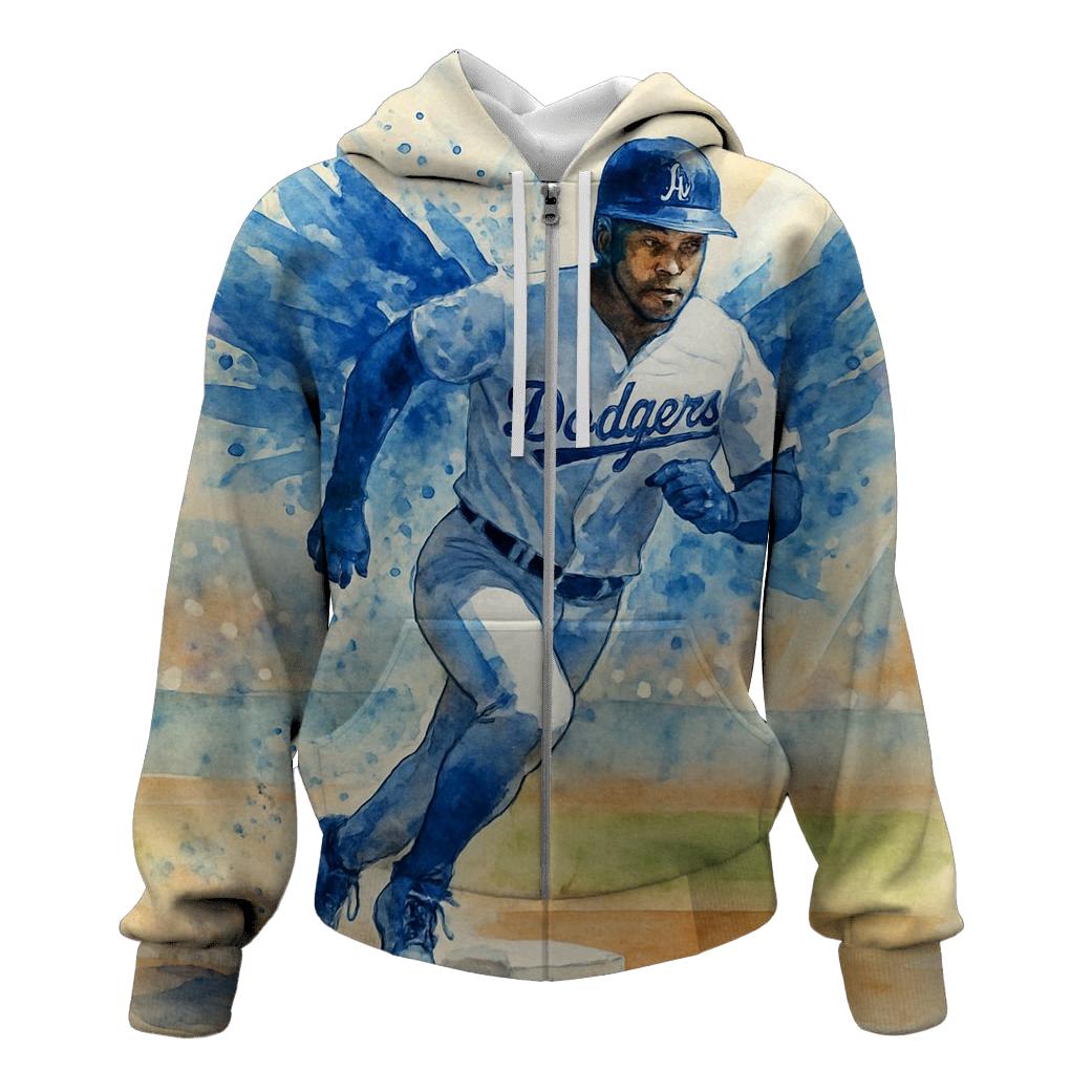 Watercolor Motion Wings Of The Rally Runner embroidered hoodies
