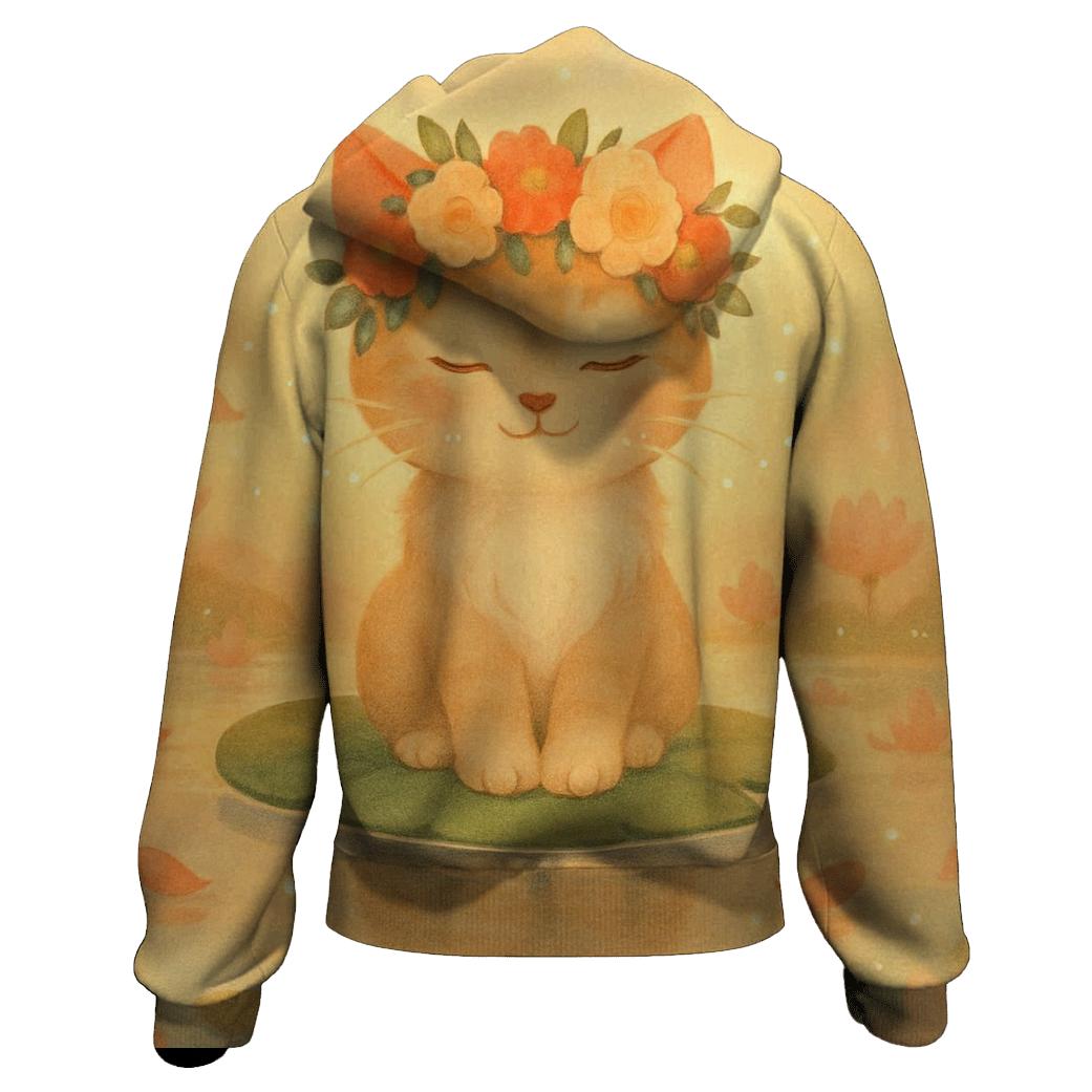Sunrise Blossom Crown Dream Cat pullover hoodies