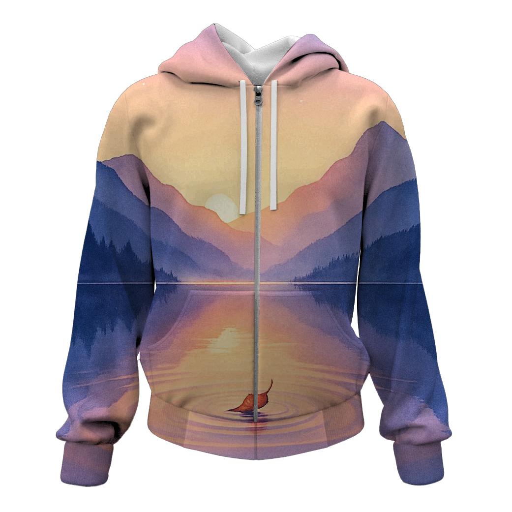 Lavender Lake Mirror Bloom lightweight hoodies