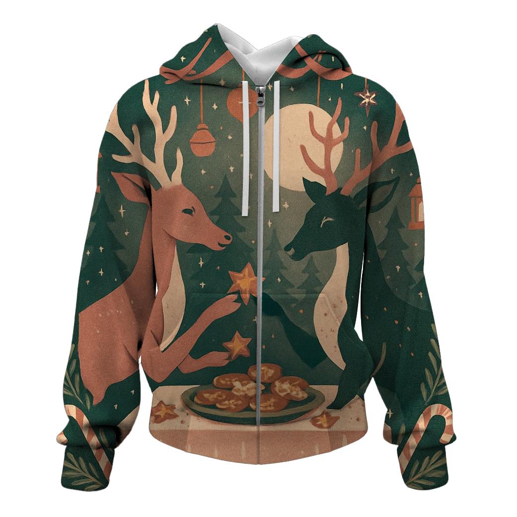 Reindeer Cookie Swap Night embroidered hoodies