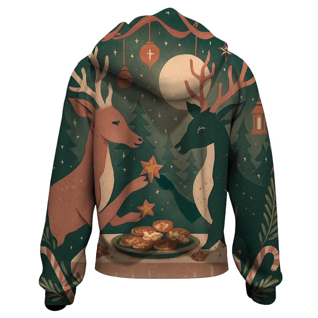 Reindeer Cookie Swap Night embroidered hoodies