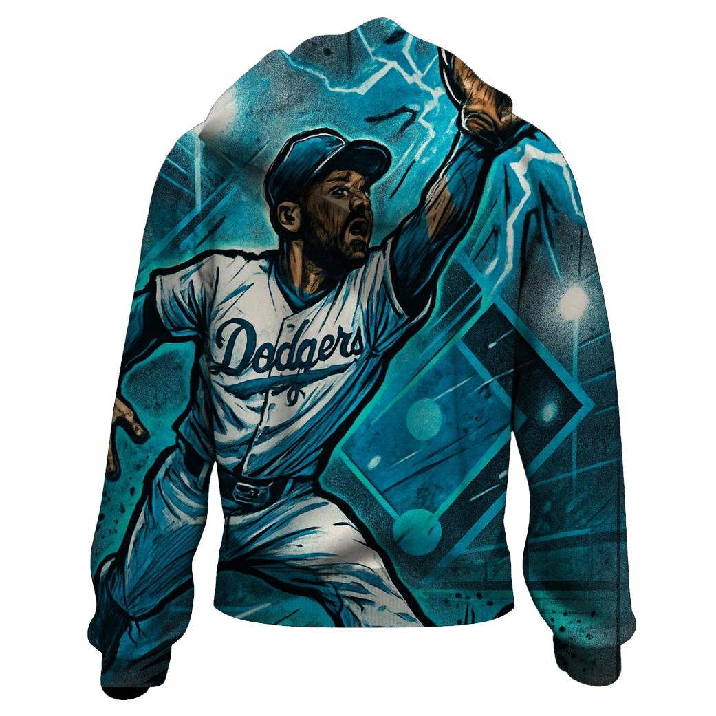 Graffiti Glove Catch Under Electric Blue Spotlights embroidered hoodies