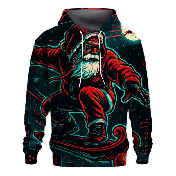 Neon Night Sleigh Rider Santa pullover hoodies
