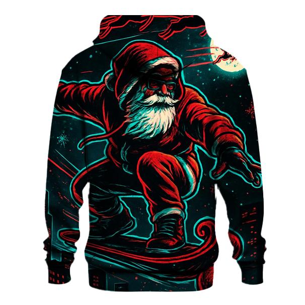 Neon Night Sleigh Rider Santa pullover hoodies