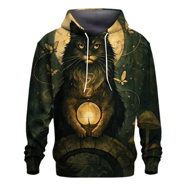 Moth Lantern Guardian Cat printed hoodies