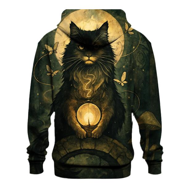 Moth Lantern Guardian Cat printed hoodies