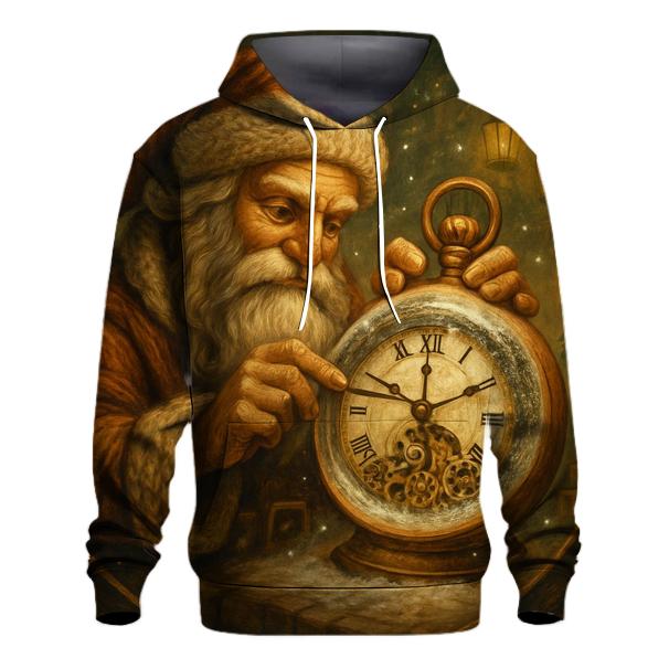 Frosted Workshop Clockmaker Santa pullover hoodies