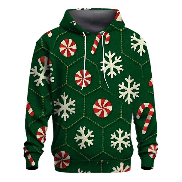 Peppermint Snowflake Hex Tessellation graphic hoodies