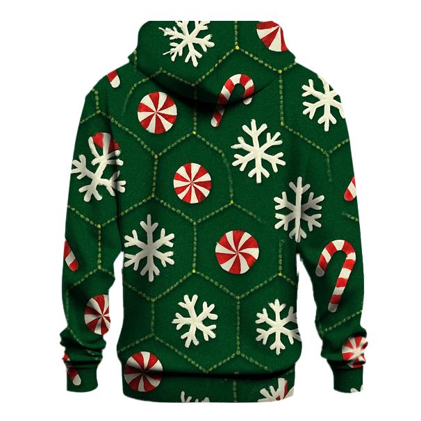 Peppermint Snowflake Hex Tessellation graphic hoodies