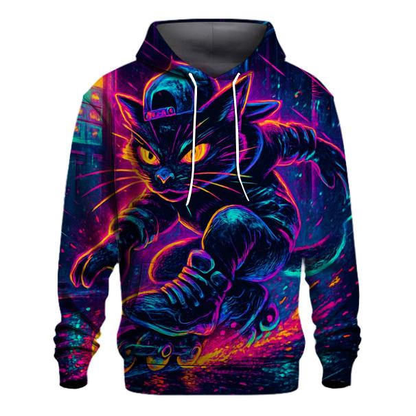 Neon Alley Roller Cat lightweight hoodies