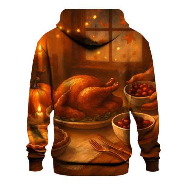 Candlelit Harvest Table Stillness embroidered hoodies