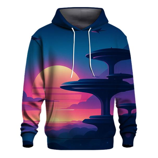Vapor Sky Harbor Dusk embroidered hoodies
