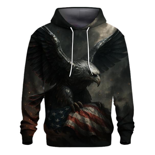 Steel Eagle Over Shattered Stripes heavyweight hoodies