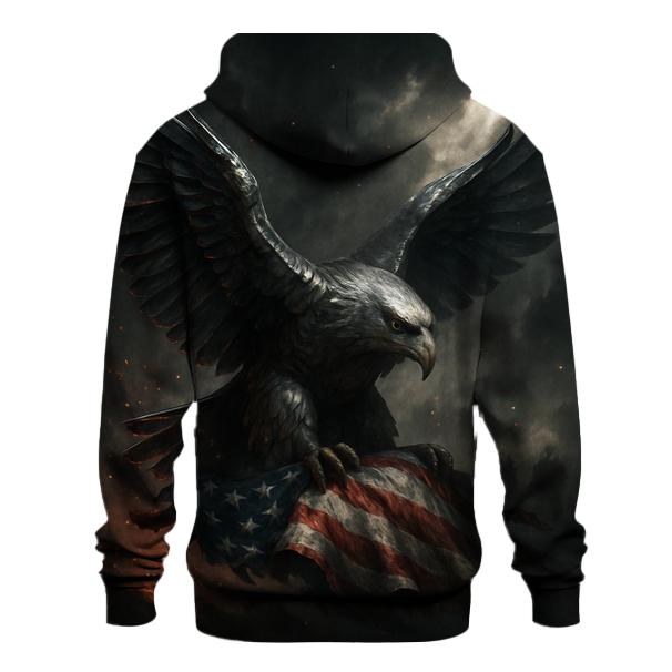 Steel Eagle Over Shattered Stripes heavyweight hoodies