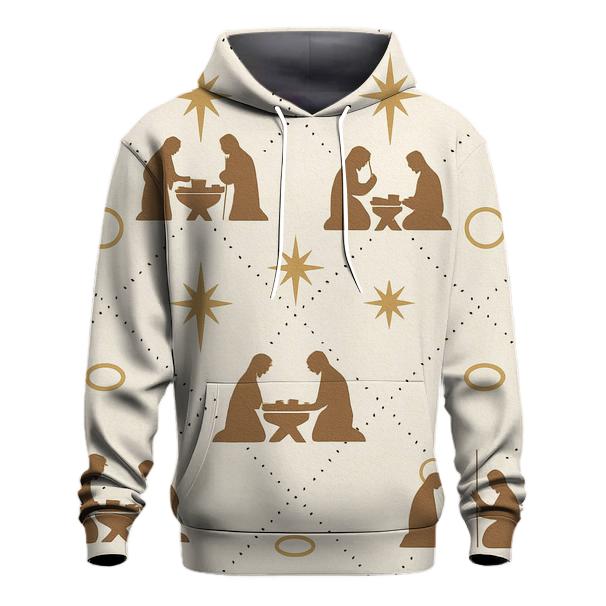 Ivory Nativity Lattice Minimal Repeat hoodie trends